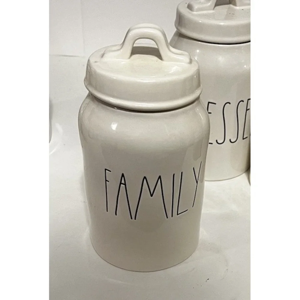 Rae Dunn 2018 OG Feast Gather Grateful Family Thankful Blessed Canisters HTF